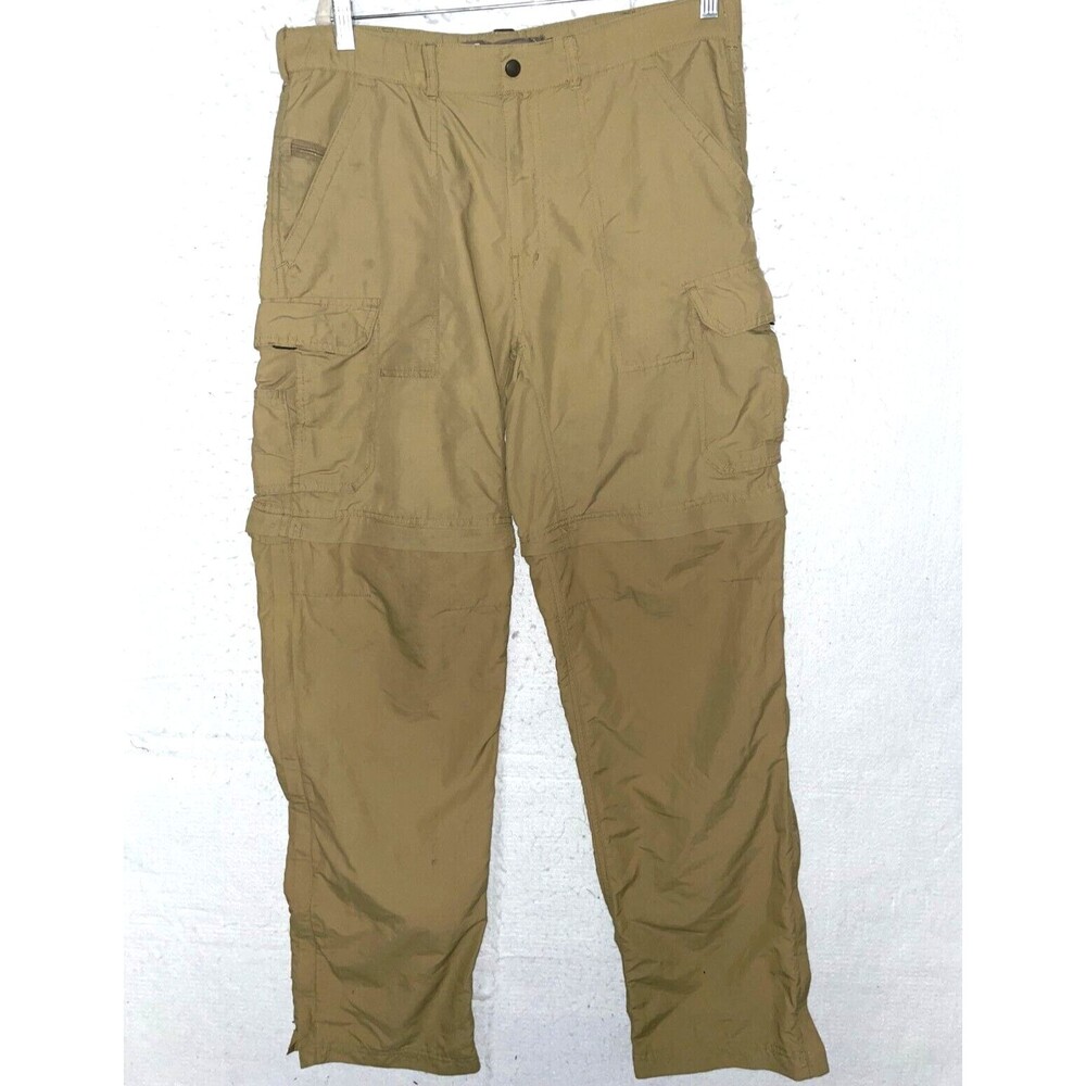 REI Convertible Cargo Pants Shorts Beige UPF 50+ Nylon Mens Sz M 30" zip pocket